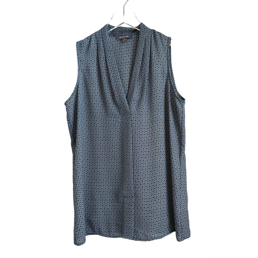 ROZ & ALI Women’s Teal Blue Sleeveless V-Neck Top Size Medium